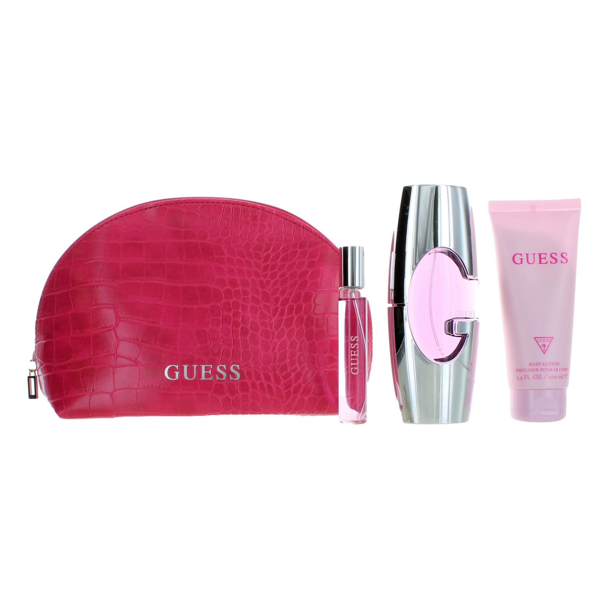 Bottle of Guess by Parlux, 4 Piece Gift Set for Women with Pouch